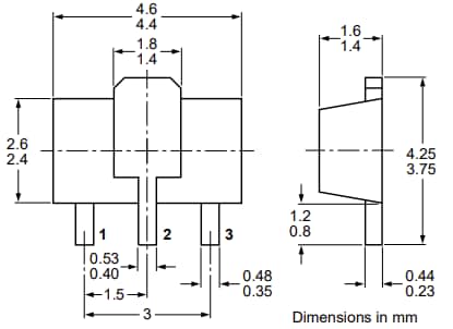 Mechanical Drawing - Nexperia PBSS4350X NPN Bipolar Transistor